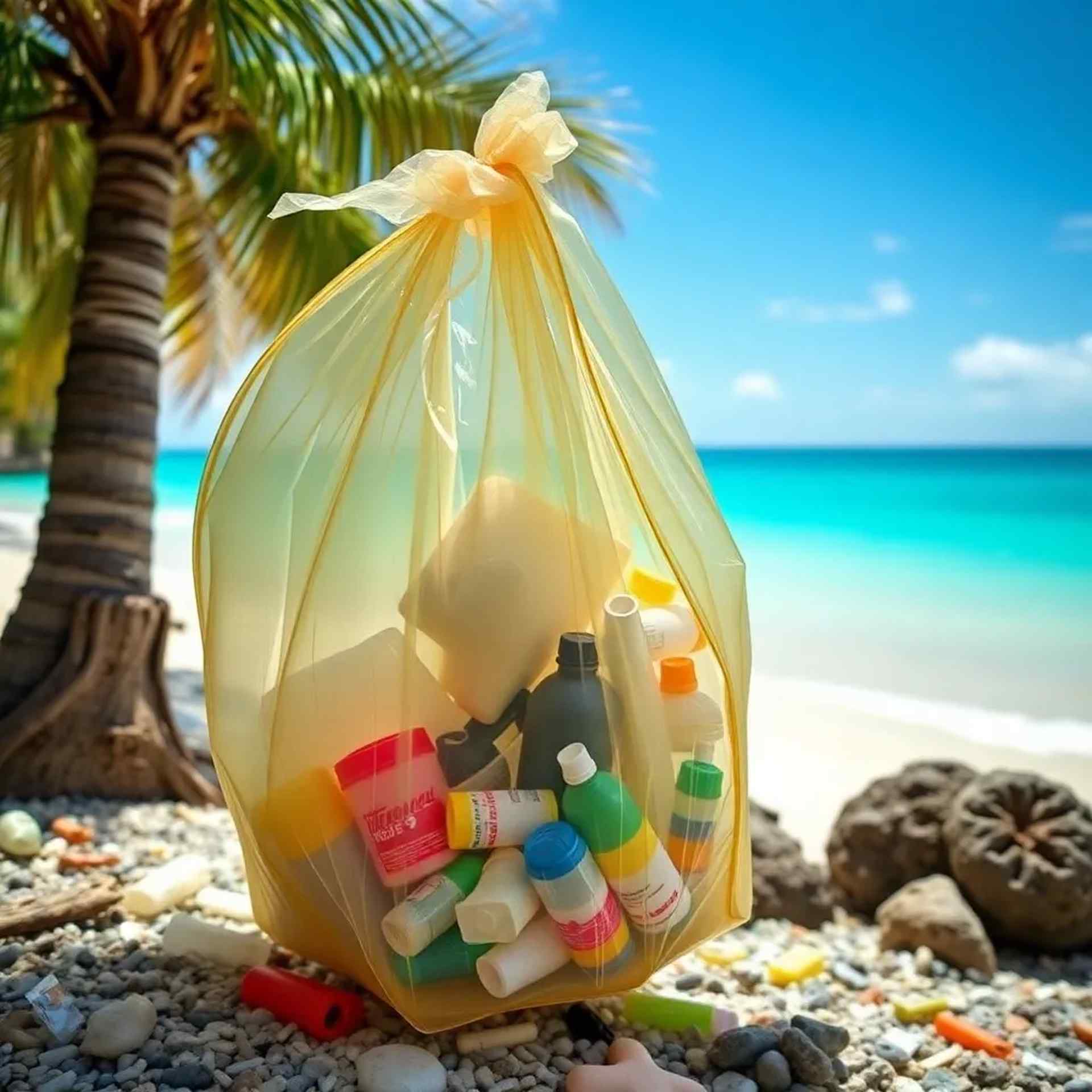 Plastic waste collection from beaches